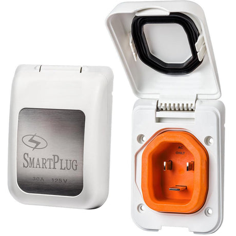 SmartPlug 30 AMP Male Non-Metallic Inlet Cover - White - Kesper Supply