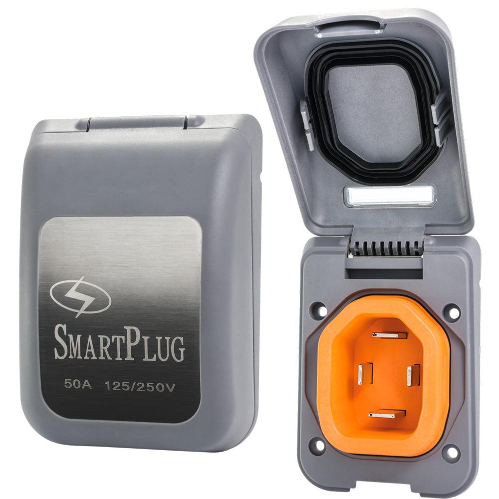 SmartPlug 50 AMP Male Non-Metallic Inlet Cover - Grey - Kesper Supply