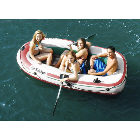 Solstice Watersports Voyager 4-Person Inflatable Boat Kit w/Oars & Pump - Kesper Supply