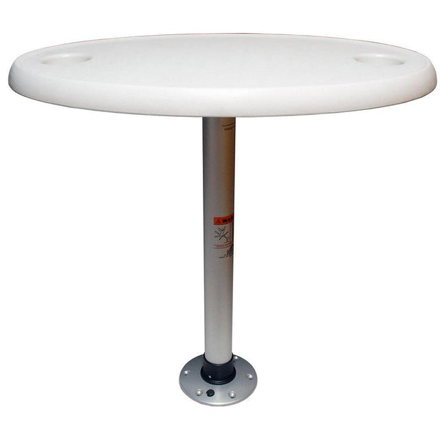 Springfield White Oval Table Package - 18" x 30" Threadlock - Kesper Supply