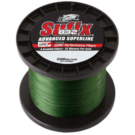 Sufix 832 Advanced Superline Braid - 30lb - Low-Vis Green - 3500 yds - Kesper Supply