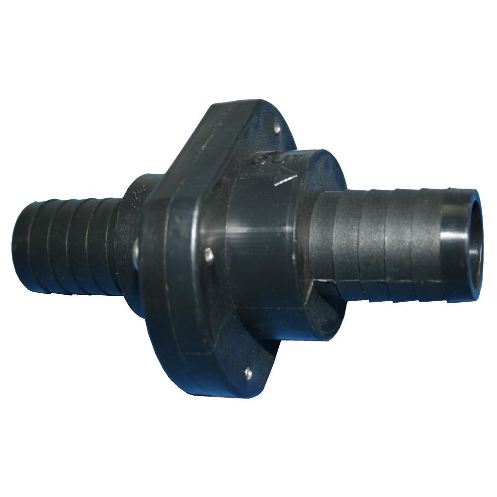 T-H Marine Double Barb Inline Scupper Check Valve - 1-1/8" - Black - Kesper Supply