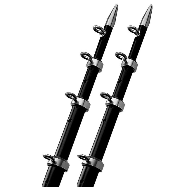TACO 15' Black/Silver Outrigger Poles - 1-1/8" Diameter - Kesper Supply