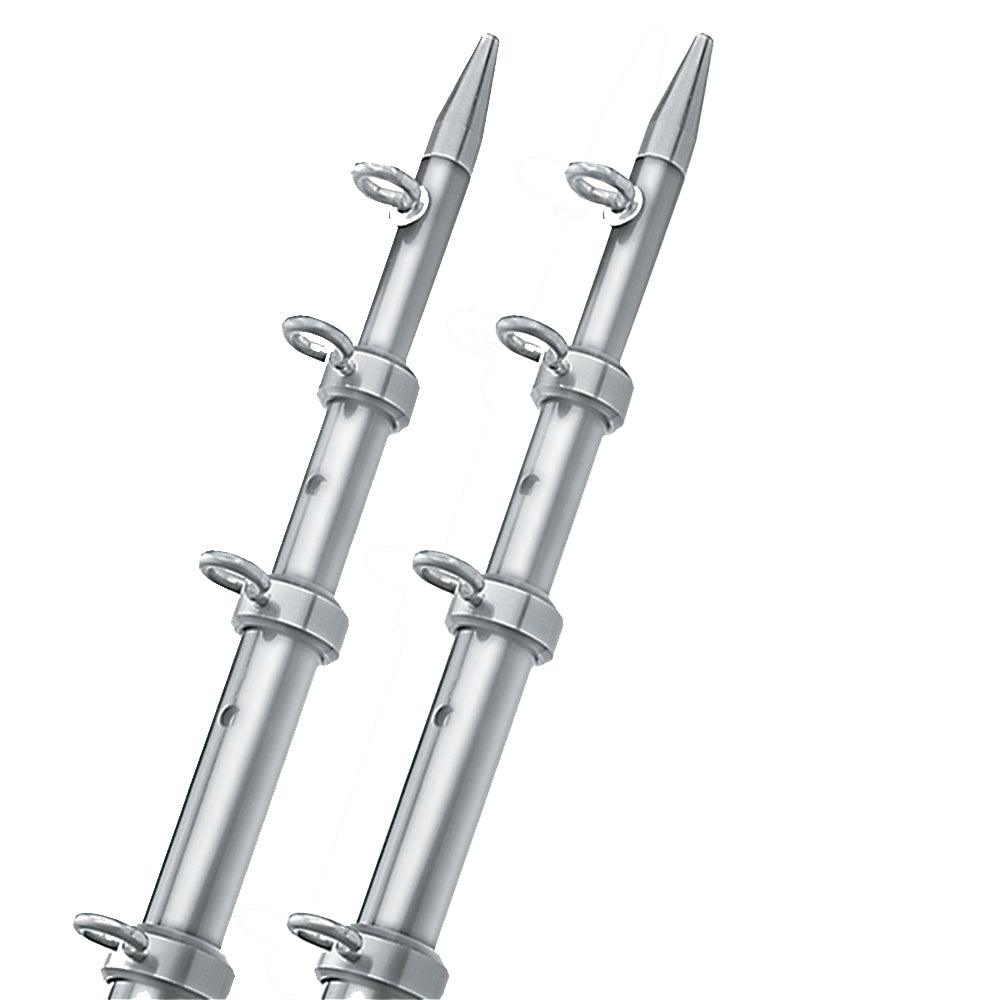 TACO 15' Silver/Silver Outrigger Poles - 1-1/8" Diameter - Kesper Supply