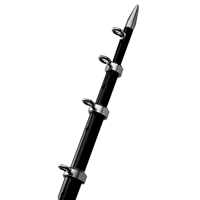 TACO 8' Black/Silver Center Rigger Pole - 1-1/8" Diameter - Kesper Supply