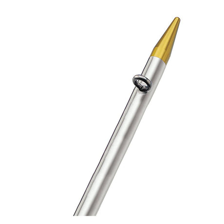 TACO 8' Center Rigger Pole - Silver w/Gold Rings & Tips - 1-⅛" Butt End Diameter - Kesper Supply