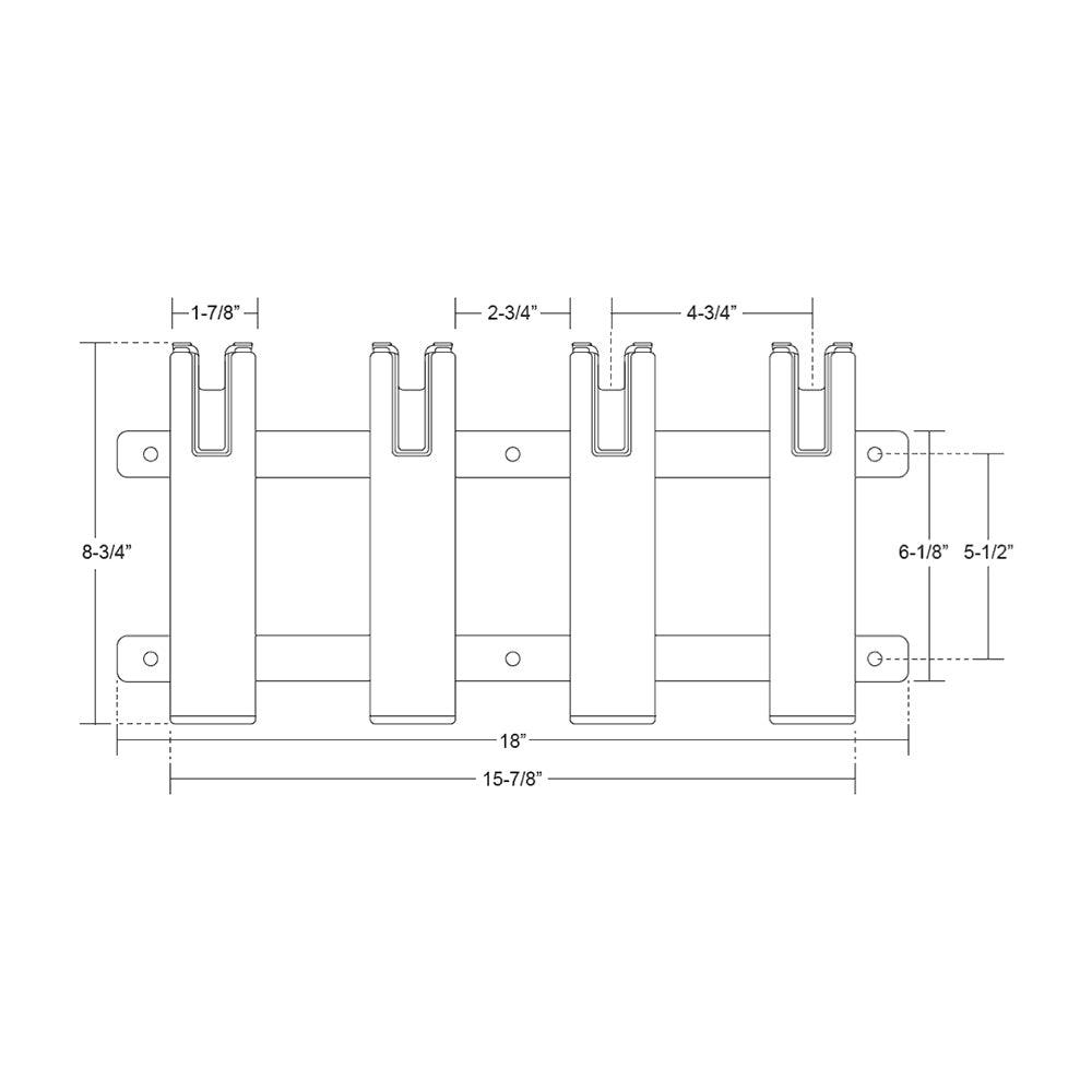 TACO Aluminum/Poly 4-Rod Rack Holder - Kesper Supply