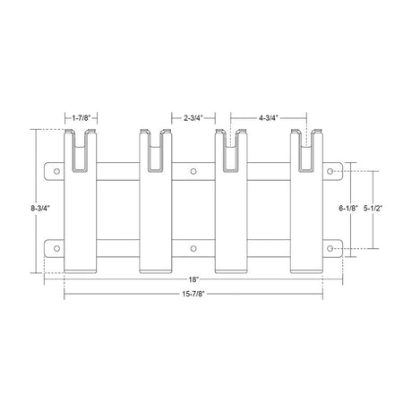 TACO Aluminum/Poly 4-Rod Rack Holder - Kesper Supply