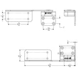 TACO Command Ratchet Hinges 9-3/8" Polished 316 Stainless Steel - Pair - Kesper Supply