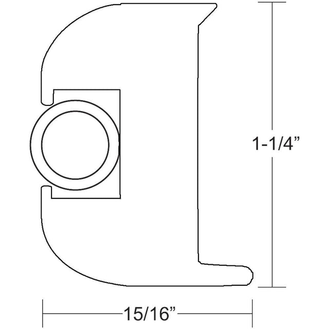 TACO Flex Vinyl Rub Rail Kit - White w/White Insert - 50' - Kesper Supply