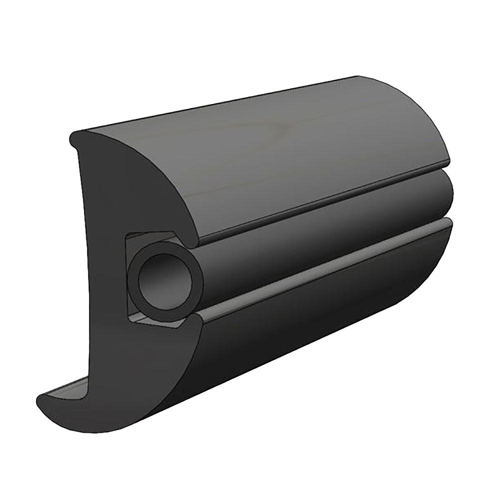 TACO Flexible Vinyl Black Rub Rail 1-1/16" x 1-7/8" 50'L - Kesper Supply