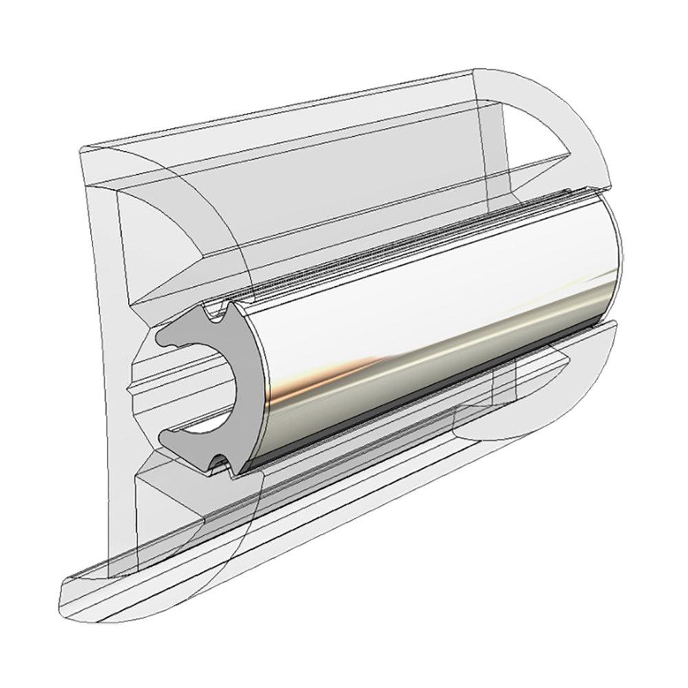 TACO Rub Rail Insert - Flexible Chrome - 80' - Kesper Supply