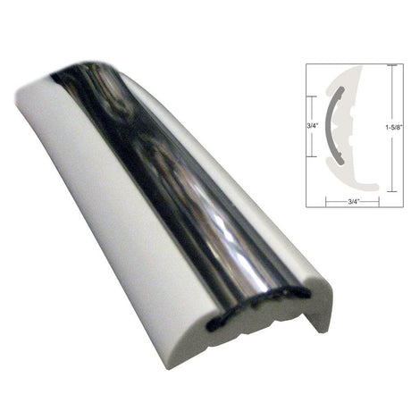 TACO Semi-Rigid Rub Rail Kit - White w/Flex Chrome Insert - 70' - Kesper Supply