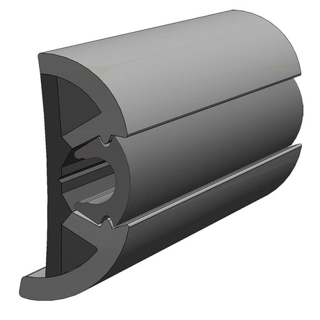 TACO SuproFlex Rub Rail Kit Gray w/Gray Insert - 2"H x 1.2"W x 80'L - Kesper Supply