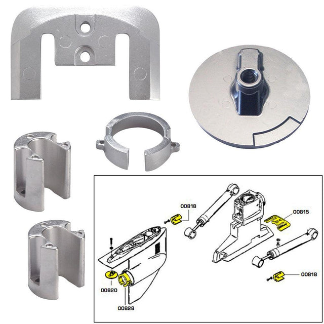 Tecnoseal Anode Kit w/Hardware - Mercury Bravo 1 - Aluminum - Kesper Supply