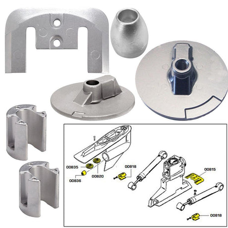 Tecnoseal Anode Kit w/Hardware - Mercury Bravo 3 2004-Present - Magnesium - Kesper Supply