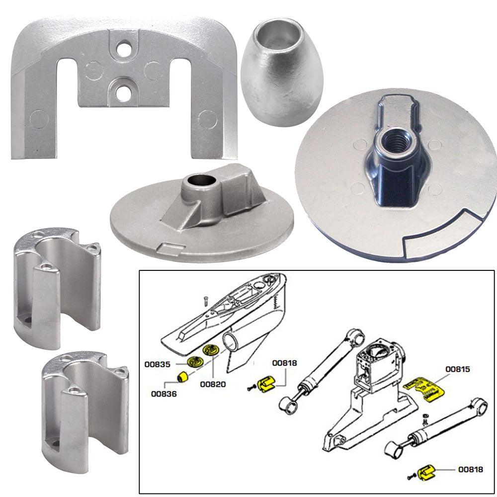 Tecnoseal Anode Kit w/Hardware - Mercury Bravo 3 2004-Present - Zinc - Kesper Supply