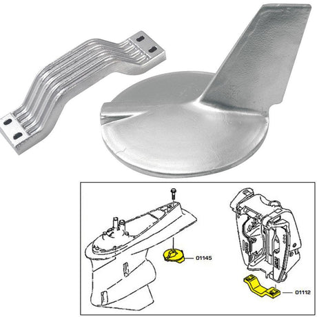 Tecnoseal Anode Kit w/Hardware - Yamaha 200-300HP Hi-Performance - Zinc - Kesper Supply