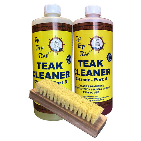 Tip Top Teak Cleaner Kit Part A & Part B w/Brush - Kesper Supply