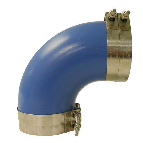 Trident Marine 3" ID 90-Degree Blue Silicone Molded Wet Exhaust Elbow w/4 T-Bolt Clamps - Kesper Supply
