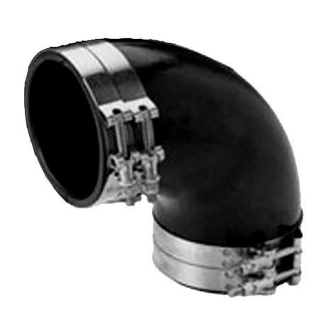 Trident Marine 3" ID 90-Degree EPDM Black Rubber Molded Wet Exhaust Elbow w/4 T-Bolt Clamps - Kesper Supply