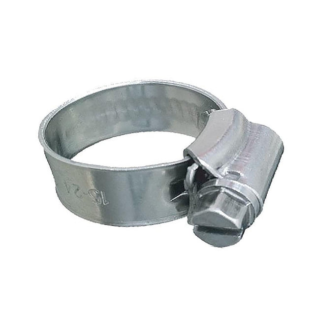 Trident Marine 316 SS Non-Perforated Worm Gear Hose Clamp - 3/8" Band - 11/32"-25/32" Clamping Range - 10-Pack - SAE Size 6 - Kesper Supply