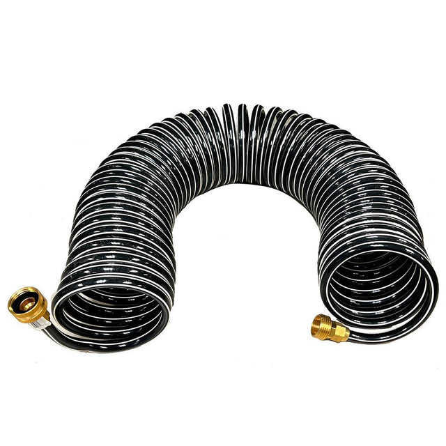 Trident Marine Coiled Wash Down Hose w/Brass Fittings - 15' - Kesper Supply