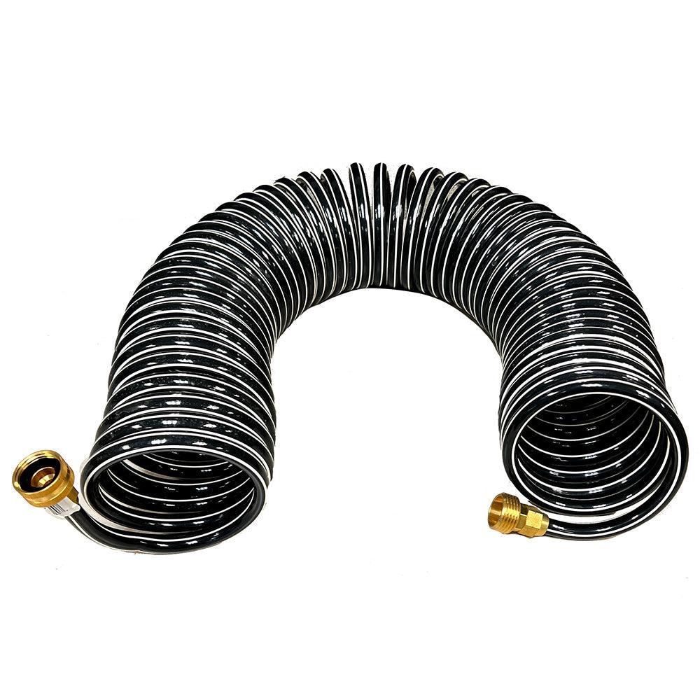 Trident Marine Coiled Wash Down Hose w/Brass Fittings - 25' - Kesper Supply