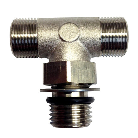 Uflex Boss Style T-Fitting - Nickel - ORB 6 to 3/8" COMP - Kesper Supply