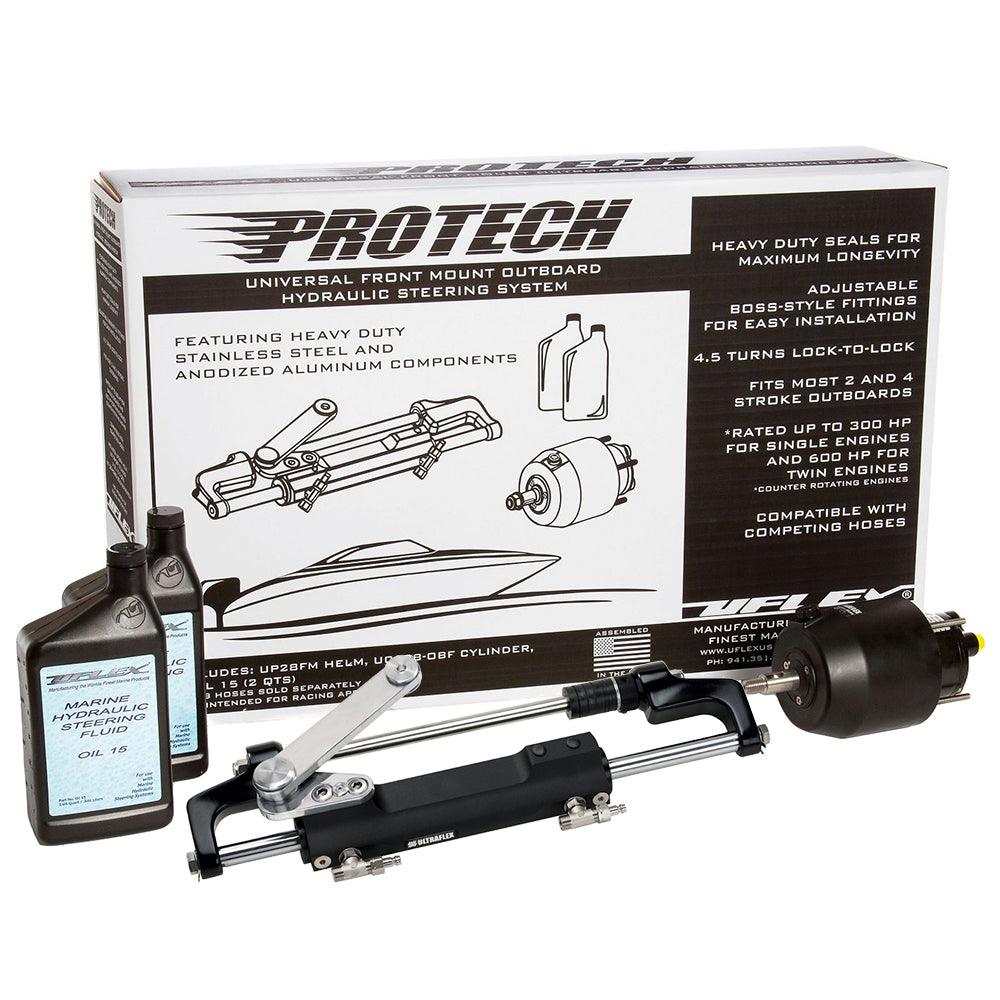 Uflex PROTECH 2.1 Front Mount OB Hydraulic System - Includes UP28 FM Helm Oil & UC128-TS/2 Cylinder - No Hoses - Kesper Supply