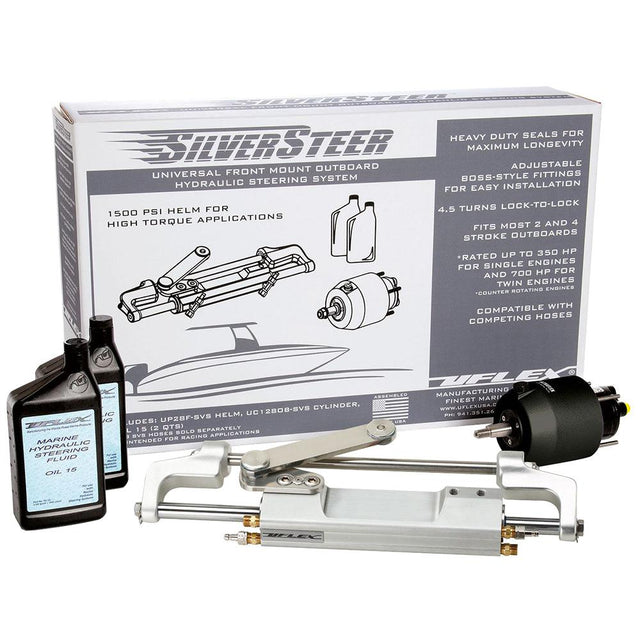Uflex SilverSteer Front Mount Outboard Hydraulic Steering System w/ UC130-SVS-1 Cylinder - Kesper Supply
