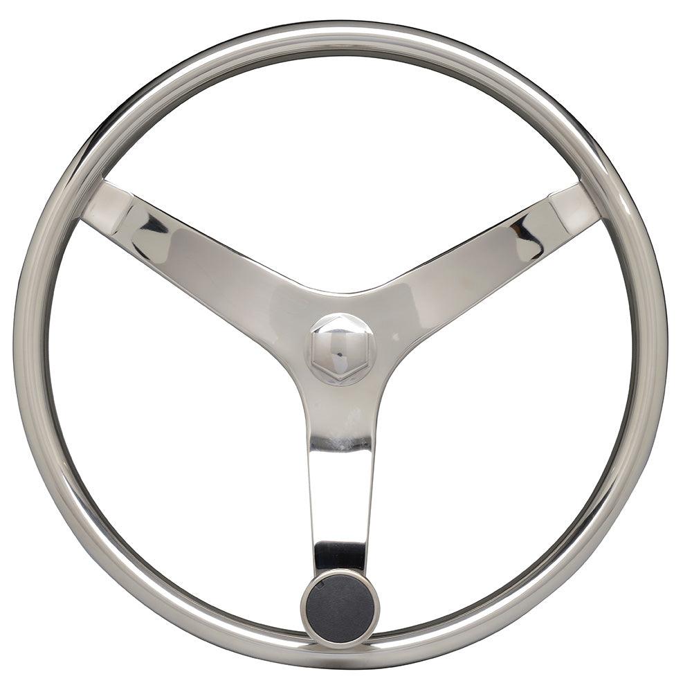 Uflex - V46 - 13.5" Stainless Steel Steering Wheel w/Speed Knob - Kesper Supply