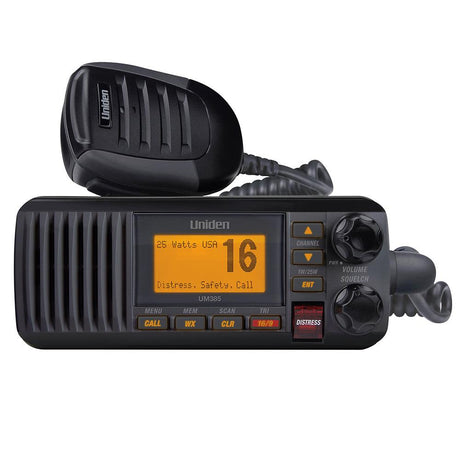 Uniden UM385 Fixed Mount VHF Radio - Black - Kesper Supply