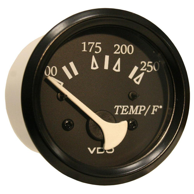 VDO Cockpit Marine 52mm (2-1/16") 250° F Water Temperature Gauge - Black Dial/Bezel - Kesper Supply