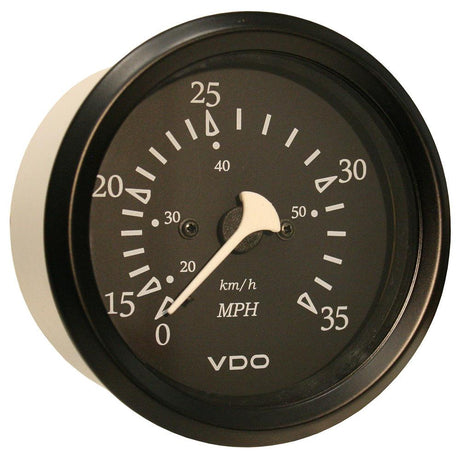 VDO Cockpit Marine 85mm (3-3/8") 35 MPH Pitot Speedometer - Black Dial/Bezel - Kesper Supply
