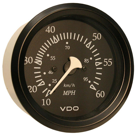 VDO Cockpit Marine 85mm (3-3/8") 60 MPH Pitot Speedometer - Black Dial/Bezel - Kesper Supply