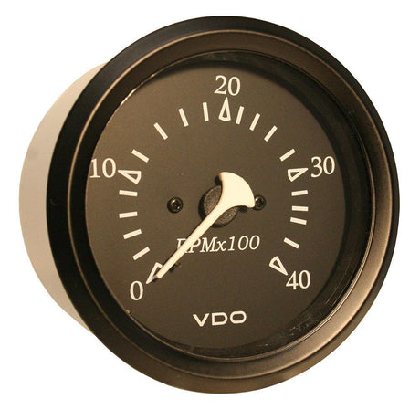 VDO Cockpit Marine 85MM (3-3/8") Diesel Tachometer - 4000 RPM - Black Dial/Bezel - Kesper Supply