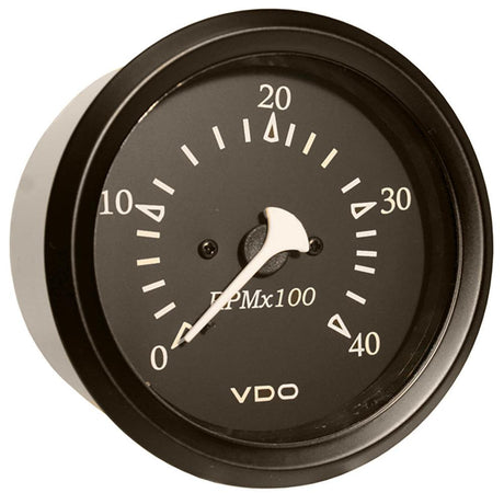 VDO Cockpit Marine 85mm (3-3/8") Diesel Tachometer - Black Dial/Bezel - Kesper Supply
