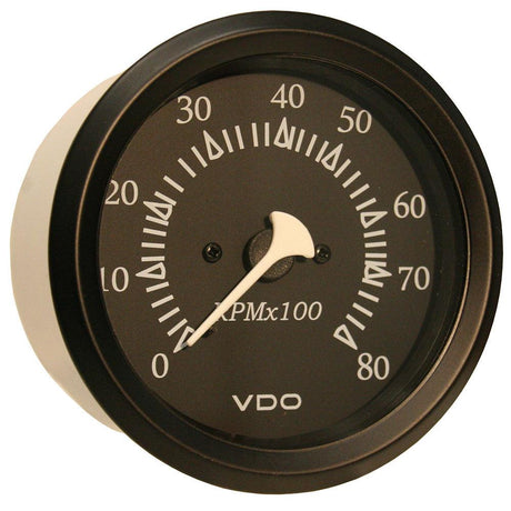 VDO Cockpit Marine 85mm (3-3/8") Outboard Tachometer - Black Dial/Bezel - Kesper Supply