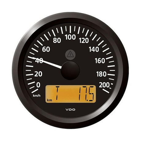 Veratron 3-3/8" (85 mm) ViewLine Speedometer - 0 to 200 KMH - 12/24V - Black Dial & Triangular Bezel - Kesper Supply