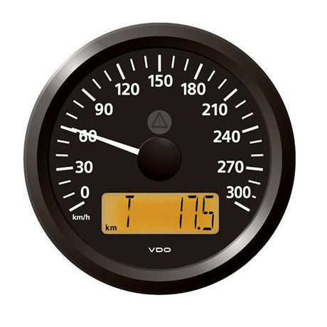 Veratron 3-3/8" (85 mm) ViewLine Speedometer - 0 to 300 KMH - 12/24V - Black Dial & Triangular Bezel - Kesper Supply