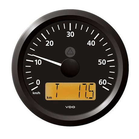 Veratron 3-3/8" (85 mm) ViewLine Speedometer - 0 to 60 KMH - 12/24V - Black Dial & Triangular Bezel - Kesper Supply