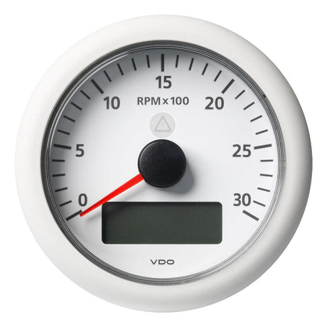 Veratron 3-3/8" (85MM) ViewLine Tachometer with Multi-function Display - 0 to 3000 RPM - White Dial & Bezel - Kesper Supply