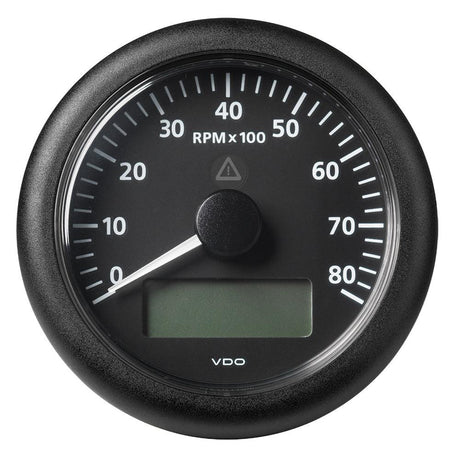 Veratron 3-3/8" (85MM) ViewLine Tachometer with Multi-Function Display - 0 to 8000 RPM - Black Dial & Bezel - Kesper Supply