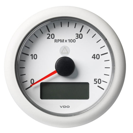 Veratron 3-3/8" (85MM) ViewLine Tachometer w/Multi-Function Display - 0 to 5000 RPM - White Dial & Bezel - Kesper Supply