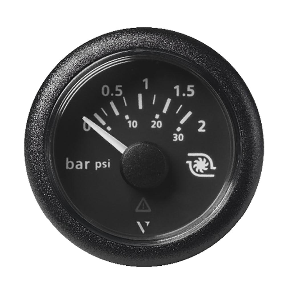 Veratron 52MM (2-1/16") ViewLine Boost Pressure Gauge 2 Bar/30 PSI - Black Dial & Round Bezel - Kesper Supply