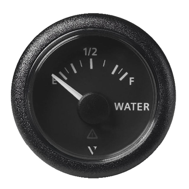 Veratron 52MM (2-1/16") ViewLine Fresh Water Resistive - Empty/Full - 3 to180 OHM - Black Dial & Round Bezel - Kesper Supply