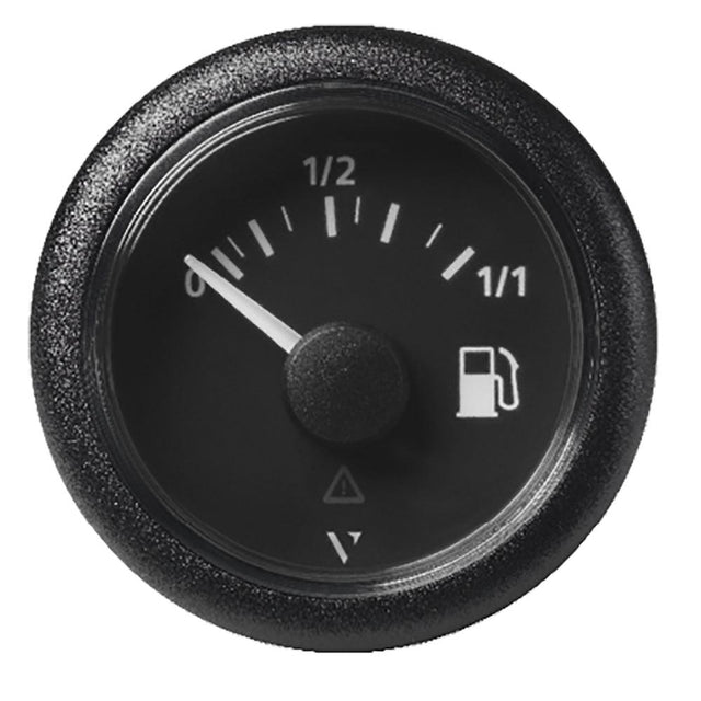 Veratron 52MM (2-1/16") ViewLine Fuel Level Gauge 0-1/1 - 3 to 180 OHM - Black Dial & Round Bezel - Kesper Supply