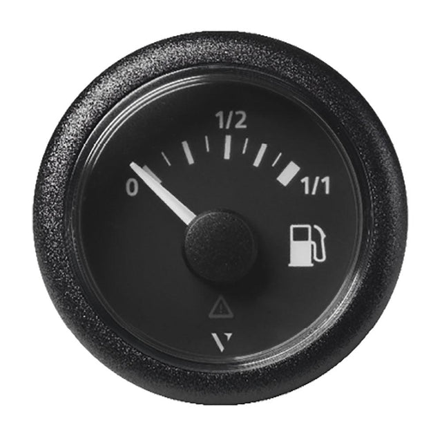 Veratron 52mm (2-1/16") ViewLine Fuel Tank Level Gauge - 0 to 1/1 - Black Dial & Round Bezel - Kesper Supply