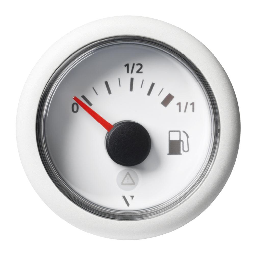 Veratron 52mm (2-1/16") ViewLine Fuel Tank Level Gauge - 0 to 1/1 - White Dial & Round Bezel - Kesper Supply